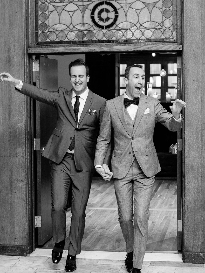 grooms entering reception at chicago athletic association hotel