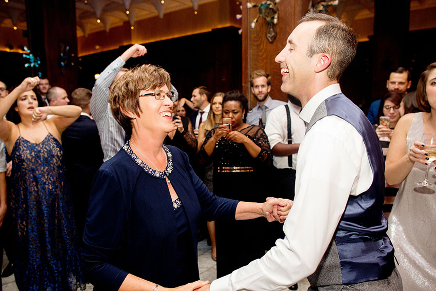 chicago wedding photographer takes photos of mom and son dance