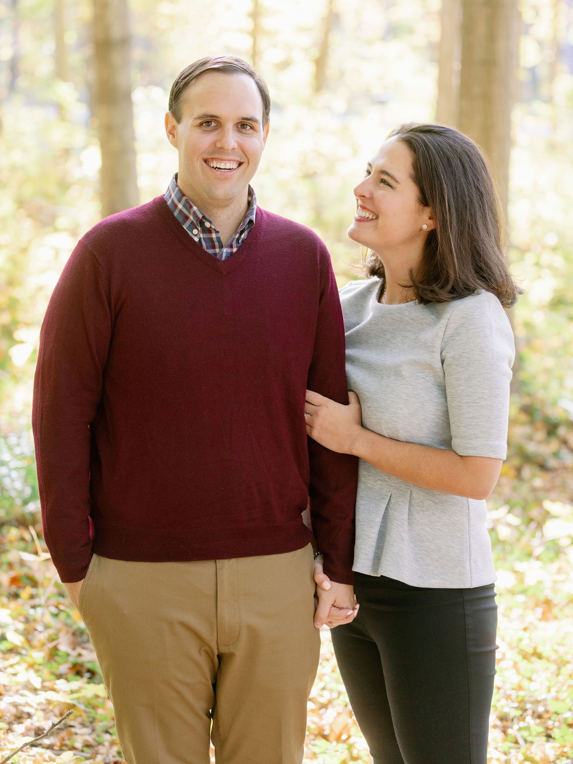 fall engagement photos in michigan