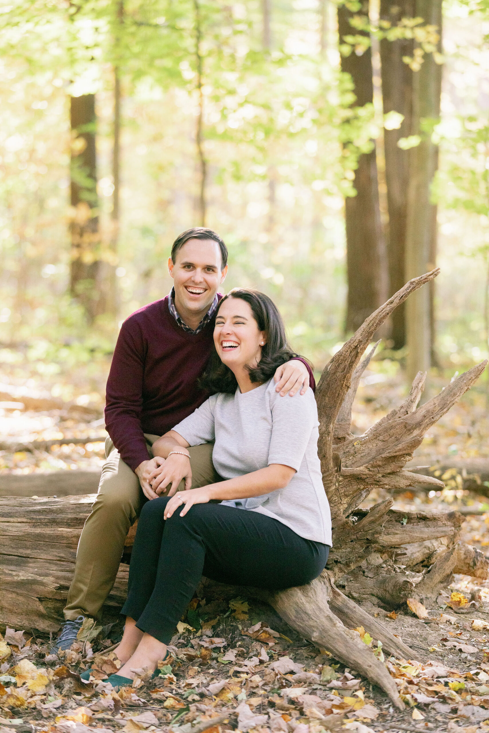 fall engagement photos in michigan