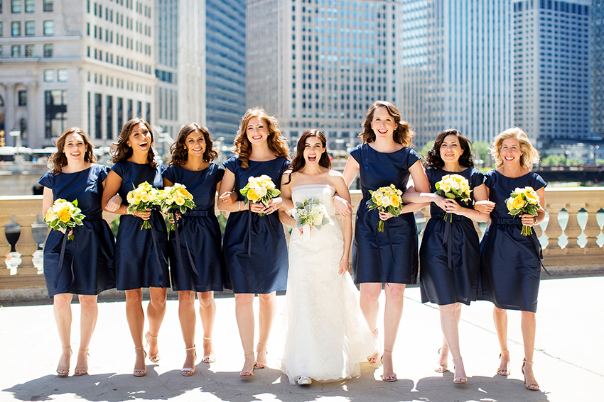 navy blue and yellow wedding color themes