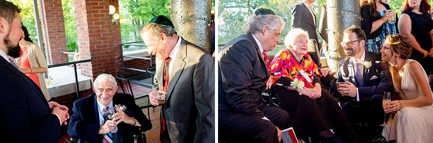 photos of grandparents during a cafe brauer wedding