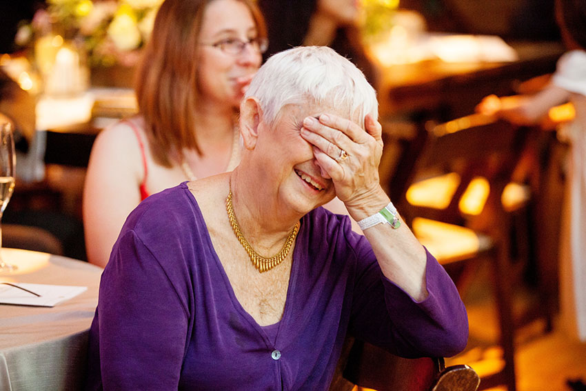 parent reactions during toast at cafe brauer