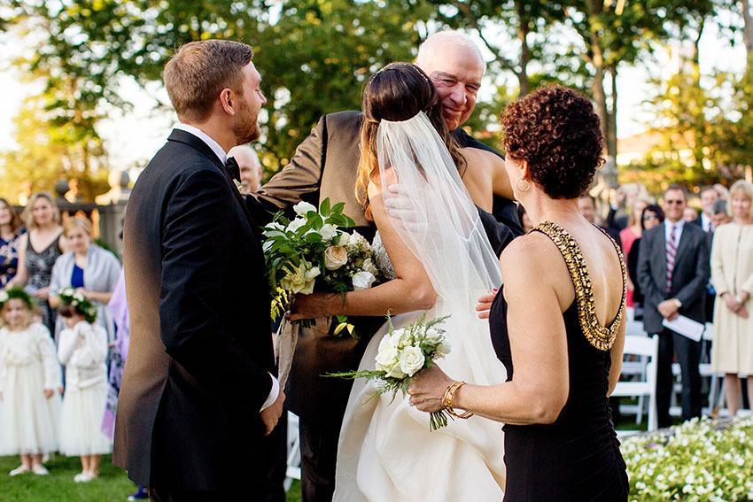 armour house outdoor wedding ceremony processional