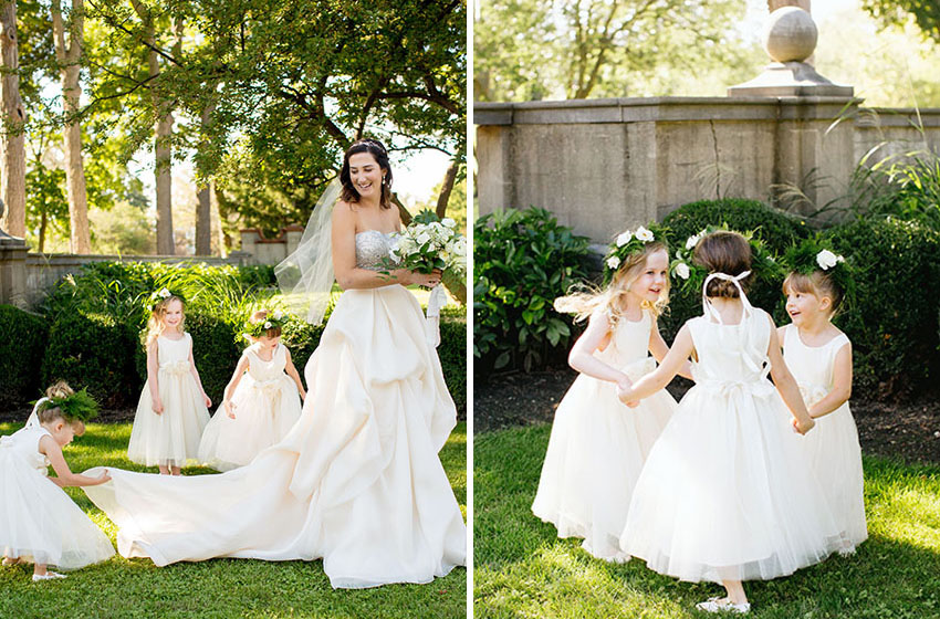 wedding flower girls with crowns