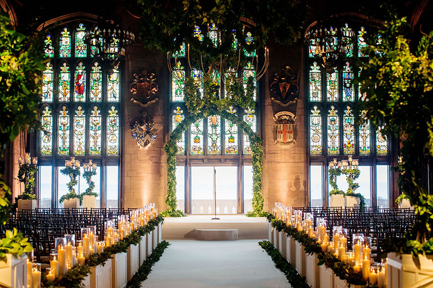 cathedral hall university club of chicago wedding ceremony photos