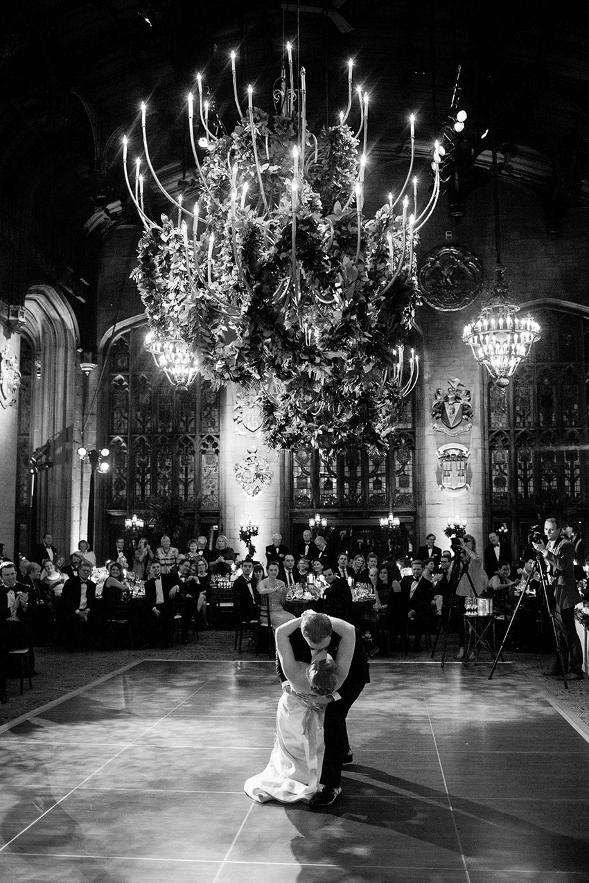 cathedral hall university club of chicago wedding reception photos