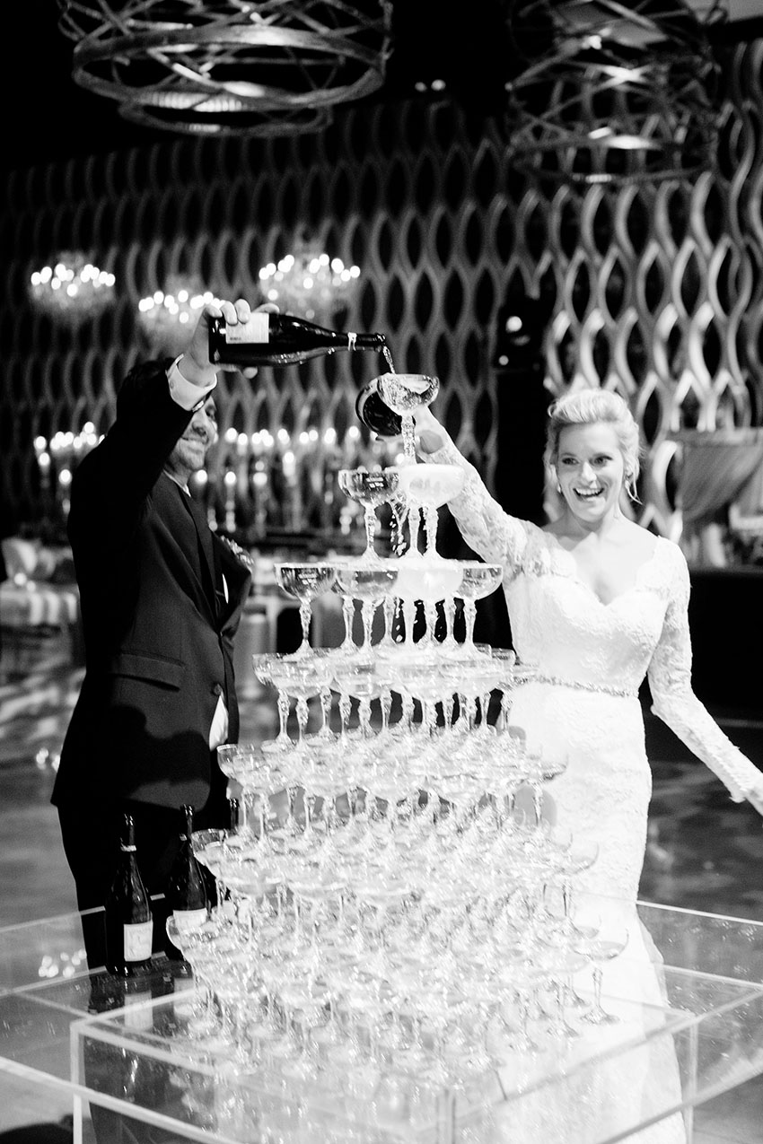 champagne tower wedding chicago
