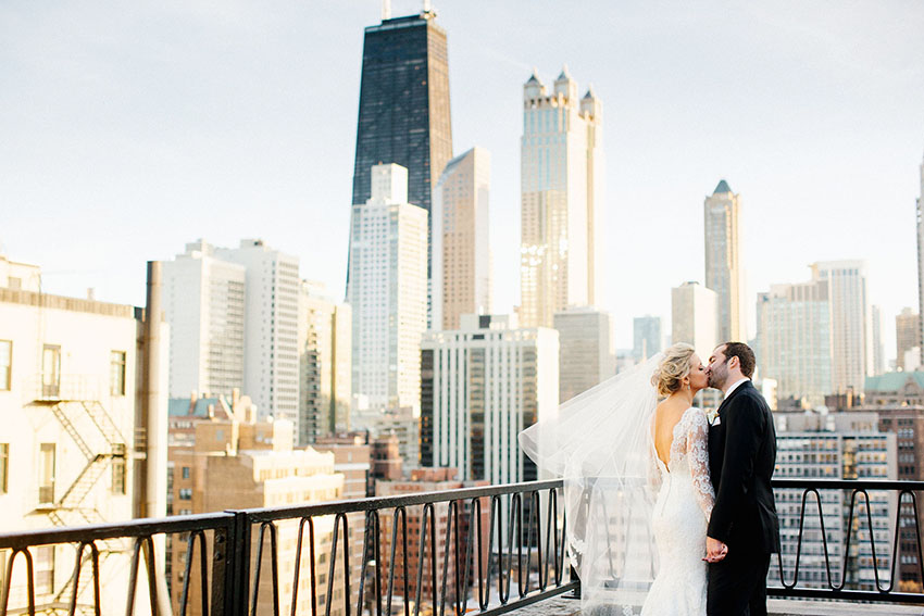 chicago skyline wedding photos