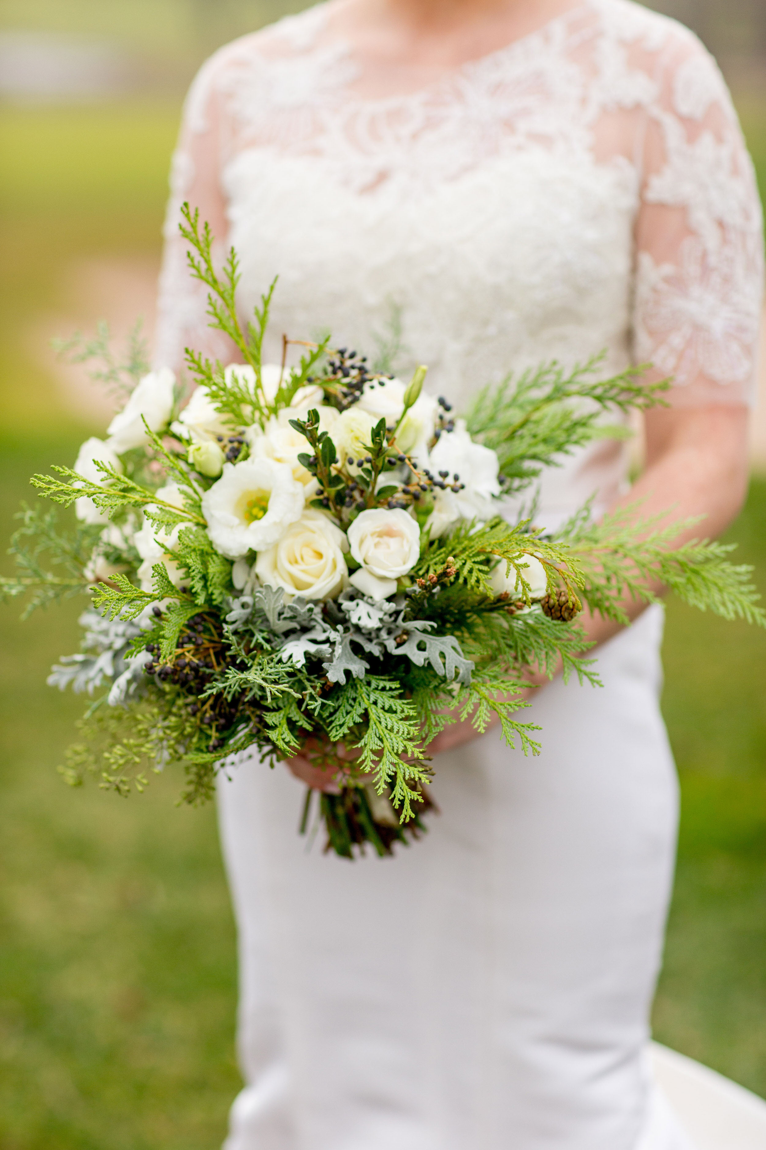 green white wedding floral