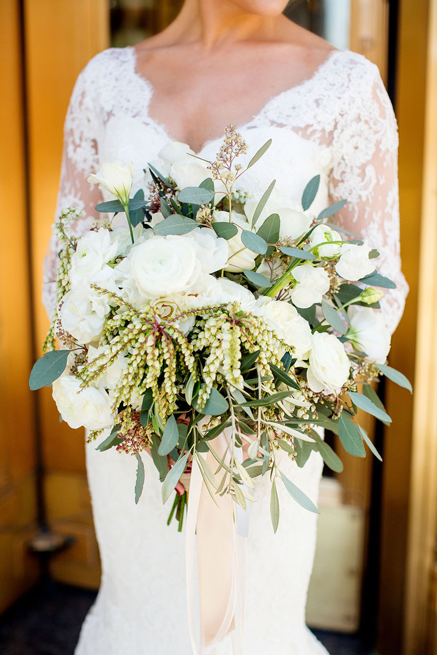 lush green wedding bouquet