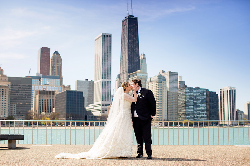skyline photos at a chicago wedding