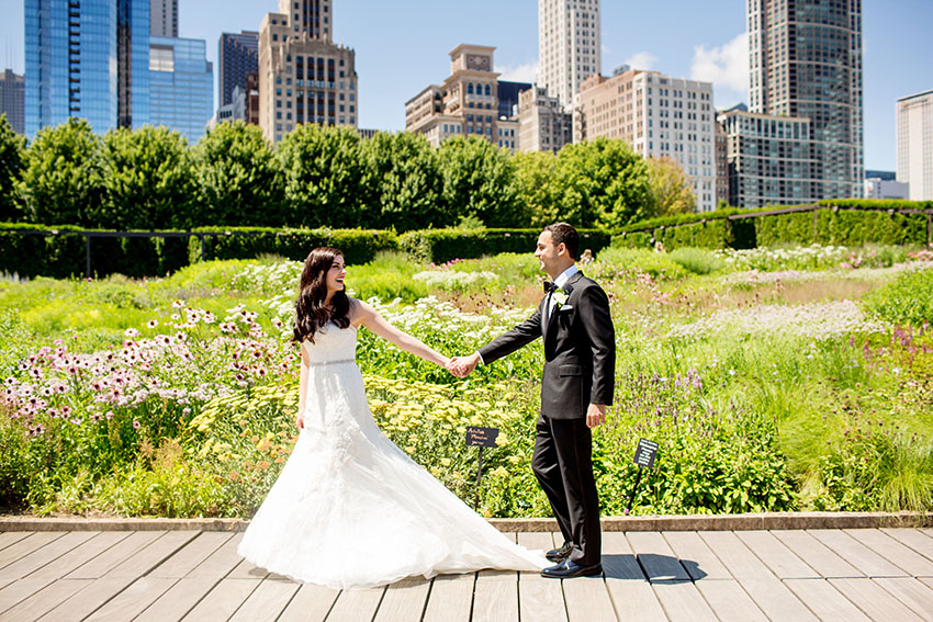 chicago lurie garden wedding photos