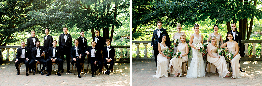 editorial wedding party photos at the chicago botanic garden